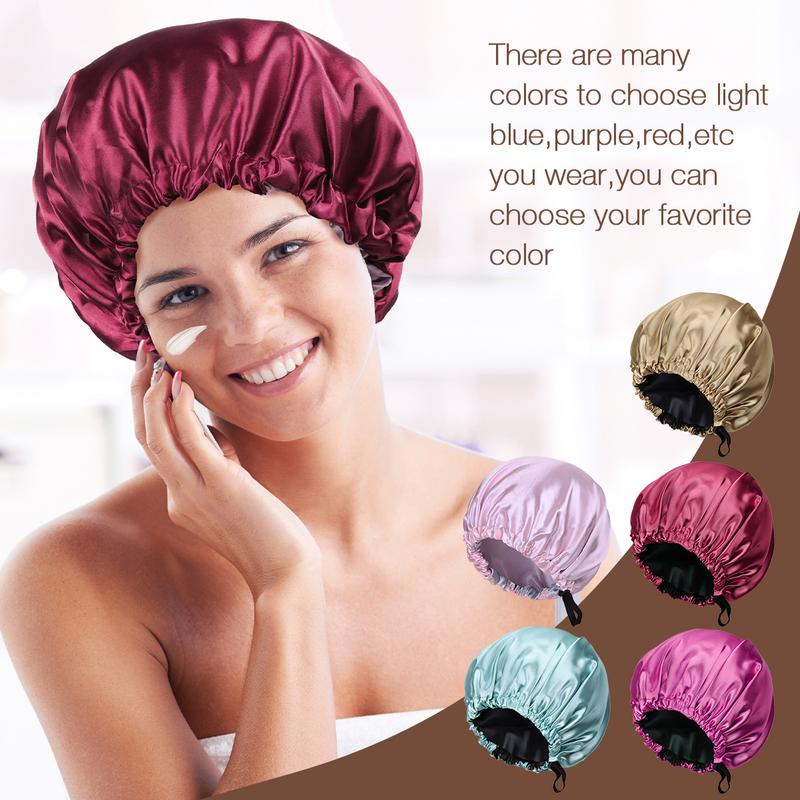 GOOGOO Adjustable Band Satin Bonnet For Sleeping & Hair Care Shower