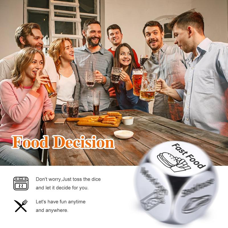 Stocking Stuffers for Women Men Adults, Christmas Gifts for Women Men,Anniversary Steel Food Decision Dice Gifts for Couples Girlfriend Boyfriend Wife Husband Funny White Elephant Gifts Valentines Day