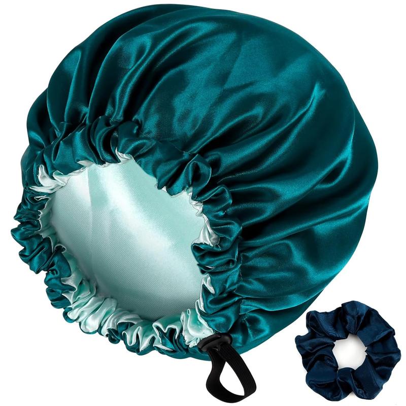 Satin Bonnet Silk, Hair Bonnets for Men and Women, Silk Bonnet for Sleeping, Women Hair Shower Cap, Silk Sleep Bonnet Satin Bonnet for  and Curly Hair (Blue) 2024 Fashion Accessory