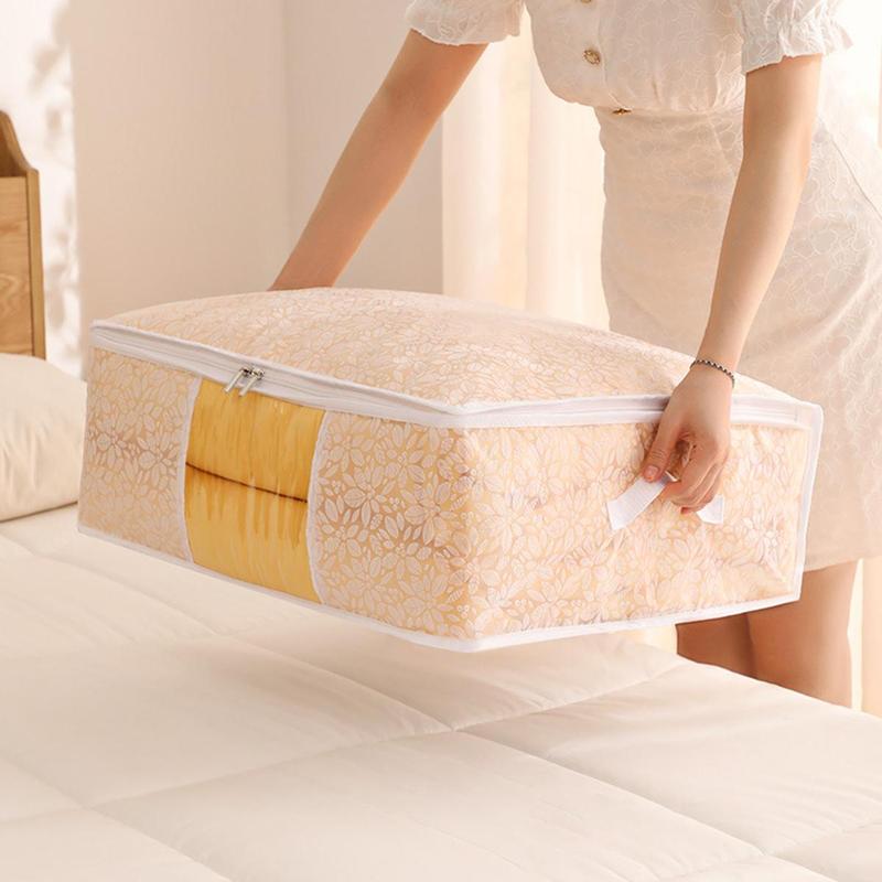 Foldable Fabric Storage Box, Collapsible Portable Storage Box, Breathable Non-woven Container for Organizing Bedroom, Closet, Clothing, Dorms