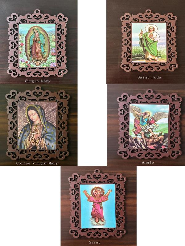 Retro Style Wooden Ethnic Pattern Picture Frame,  Vintage Hollow out Design Photo Frame, Trendy Chic Ornaments As Gift for Friends