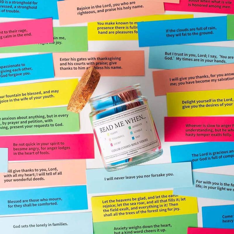 Bible Themed Emotional Jar with  Gift Box, 1 Count Colorful Emotional Jar with Gift Box & Poetry Card, Party Gift for Friends & Family