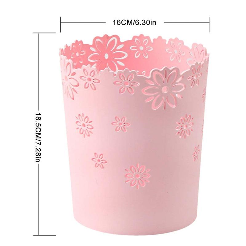 Wastebasket Super Mini, Hollow Flower Shape Plastic Lidless Wastepaper Baskets Trash Can - S, Mini Size