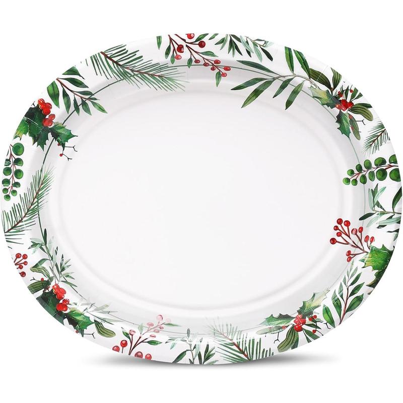 50 Count Oval Christmas Plates 12