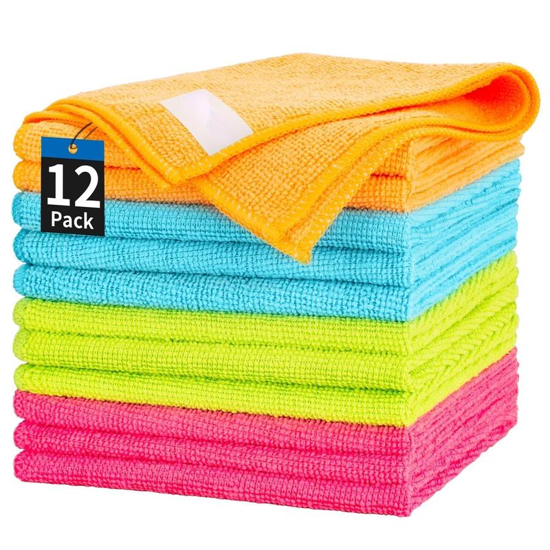 12 Pack Microfiber Cleaning Cloth: 12