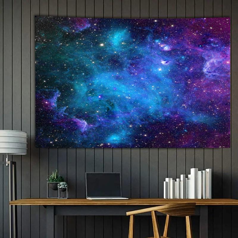 Galaxy Pattern Tapestry, 1 Count Wall Hanging Decor for Home Living Room Bedroom Dormitory