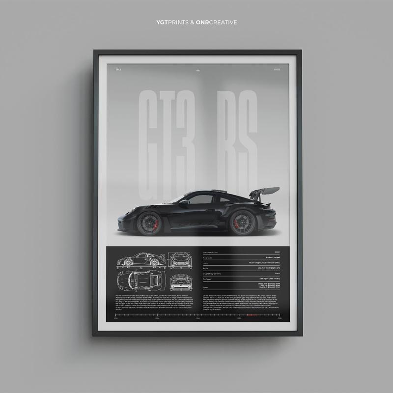 Porsche 911 GT3 RS Poster | Car Poster | Super Car | Home Decor | Wall Decor