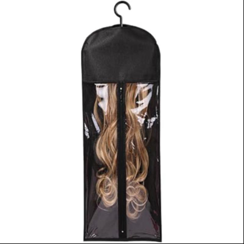 Hair Wig Storage Bag, 12pcs Clear Hair Wig Holder with Hook, Dustproof Hair Wig Organizer, Home Organizer for Bedroom, Living Room