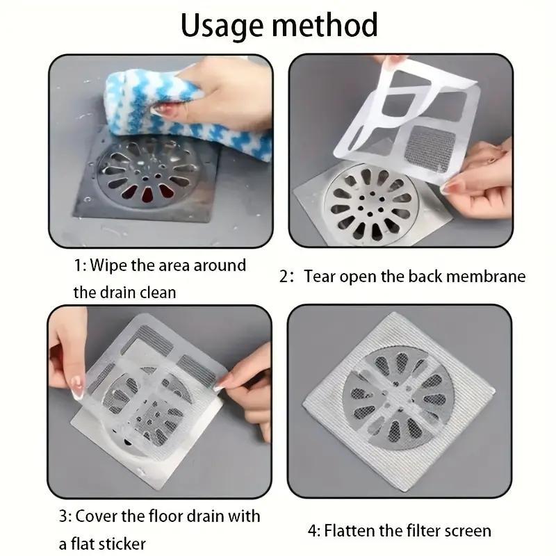 Disposable Shower Drain Hair Catcher, 10 20 30 50pcs Mesh Shower Drain Hair Catcher,  Bathroom Tools for Home Bathroom Dormitory Salon Hotel