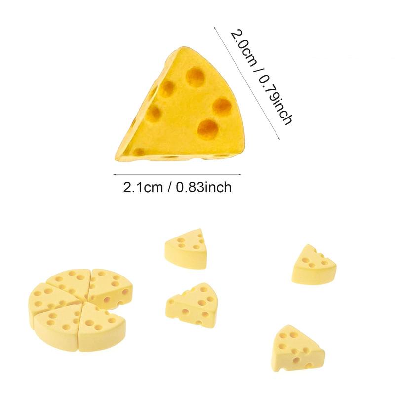 Cheese Shaped Fridge Magnet, 10pcs set Cute Simulation Cheese Fridge Magnet, Magnetic Decoration for Home Kitchen Office