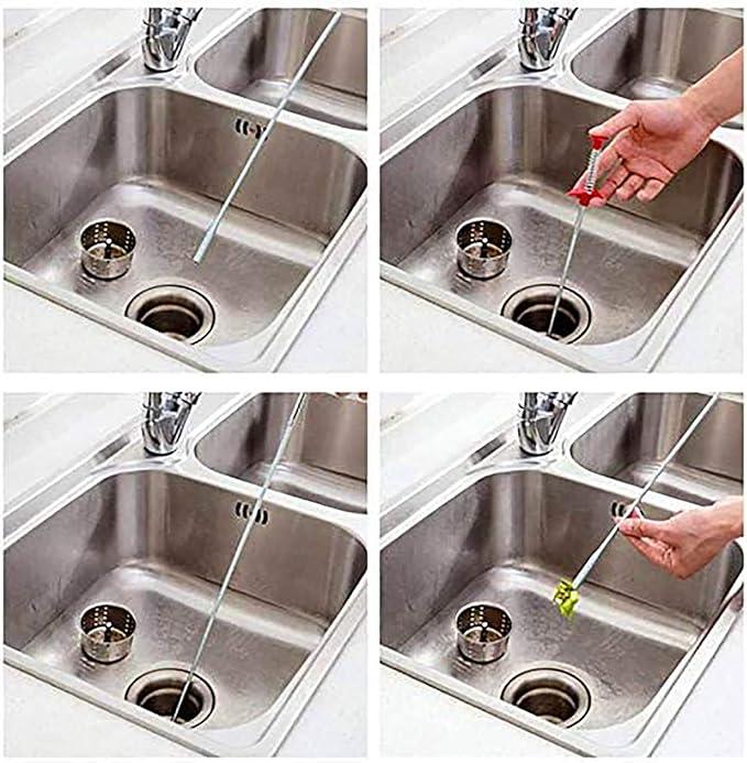 Drain Snake, Drain Clog Remover - Gutter Cleaning Tools Drain Cleaner for Toilet Sewer Shower Kitchen Bathroom Tub Clogged Drains Opener Cleaning Tool, Flexible Grabber Claw Pick Up Reacher