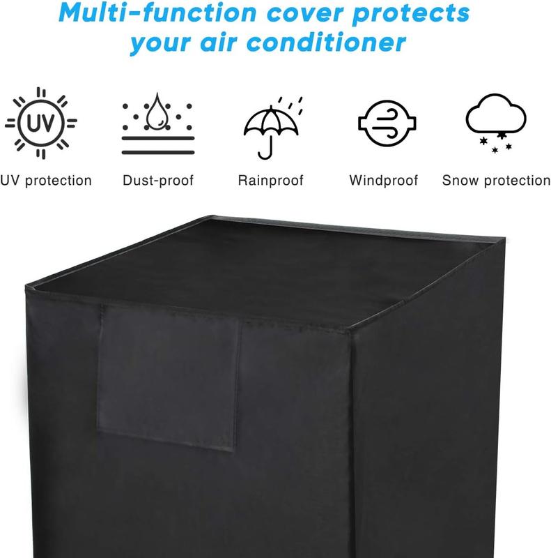 Central Air Conditioner Covers, Air Conditioner Cover for Outside Units 24W x 24D x 30H Black Dust-Proof Waterproof AC Cover Outdoor AC Protection Cover (24W x 24D x 30H) (24W x 24D x 30H)