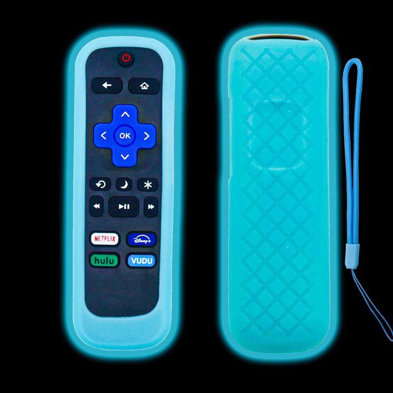 Glow in The Dark Silicone Remote Control Cover, 1 Count Universal Sleeve Case for TCL, Hisense, Roku TV Streaming Stick 4K+