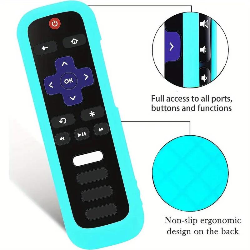 Glow in The Dark Silicone Remote Control Cover, 1 Count Universal Sleeve Case for TCL, Hisense, Roku TV Streaming Stick 4K+