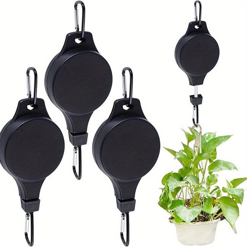 Pulley Retractable Hanger, Flowerpot Hanging Hook, Adjustable Height Hook for Hanging Plants, Heavy Duty Indoor Outdoor Plant Hanger, for Garden Flower Basket & Bird Feeder