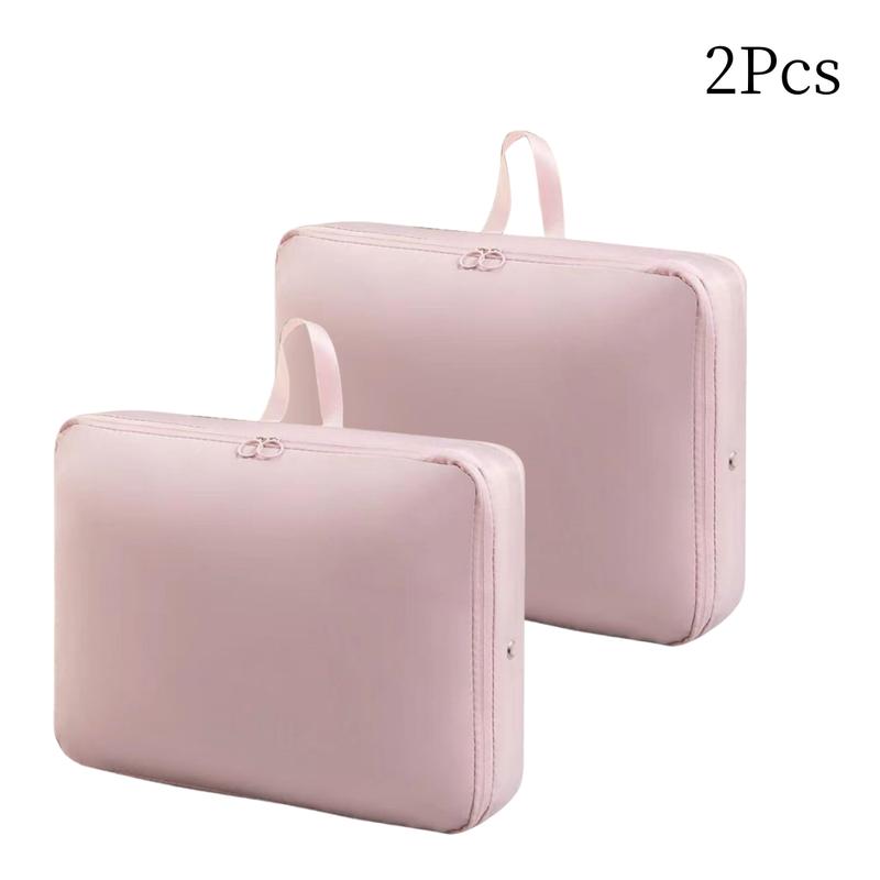 2PCS Large Capacity Organizer Bag For Clothes Blankets Bedding, New Portable Space Saver Packing Bags Clothes Storage Bags, Ultra Space Saving Self Compression Organizer, （15.75inch*11.8inch）