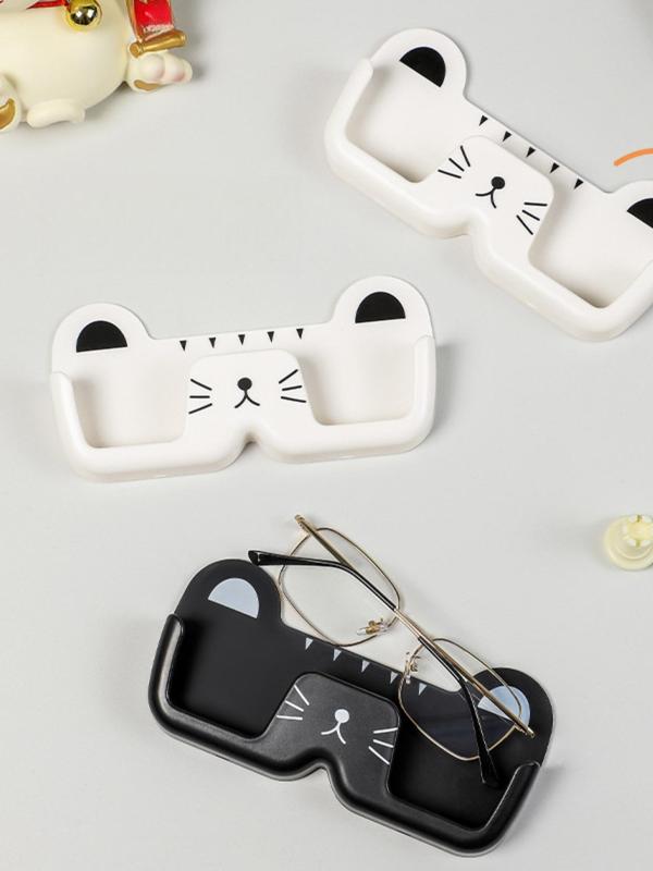 Cute Cat Design Glasses Storage, Wall Mounted Punch Free Glasses Holder, Hang on The Wall Glasses Storage Rack, Eyewear Accessories for Home Office