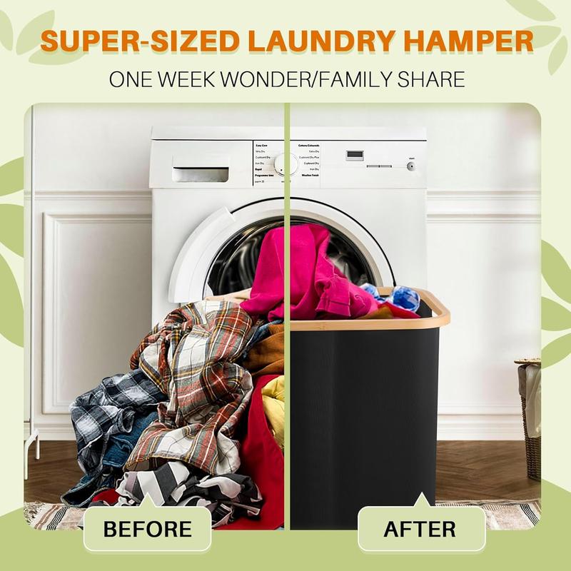 Laundry Hamper 3 Section, 160l  Hampers For Laundry Basket With Lid, Dirty Clothes Hamper Laundry Basket Organizer For Bedroom,Laundry Room