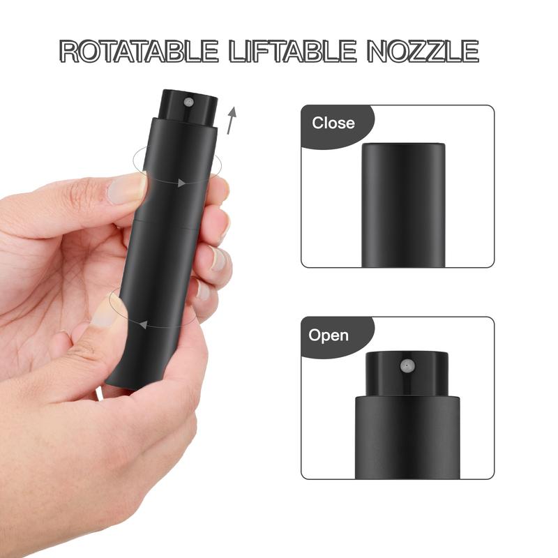 5ML Refillable Perfume Atomizer Bottle for Travel, Portable Cologne Atomizer, Pocket Perfume Spray (Matte Black)