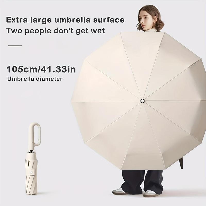 Automatic Umbrella, Creative Ring Buckle Windproof Reinforced Umbrella, Folding Umbrella with Windproof Buckle and Compact Design for Outdoor Travel