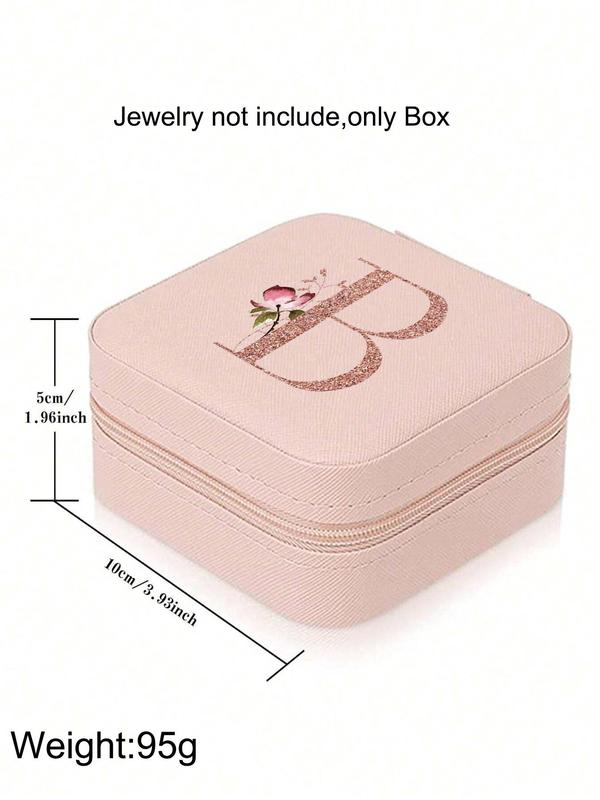 Letter Pattern Jewelry Storage Box, Large Capacity Jewelry Organizer, Multifunctional Jewelry Display Box for Women & Girls