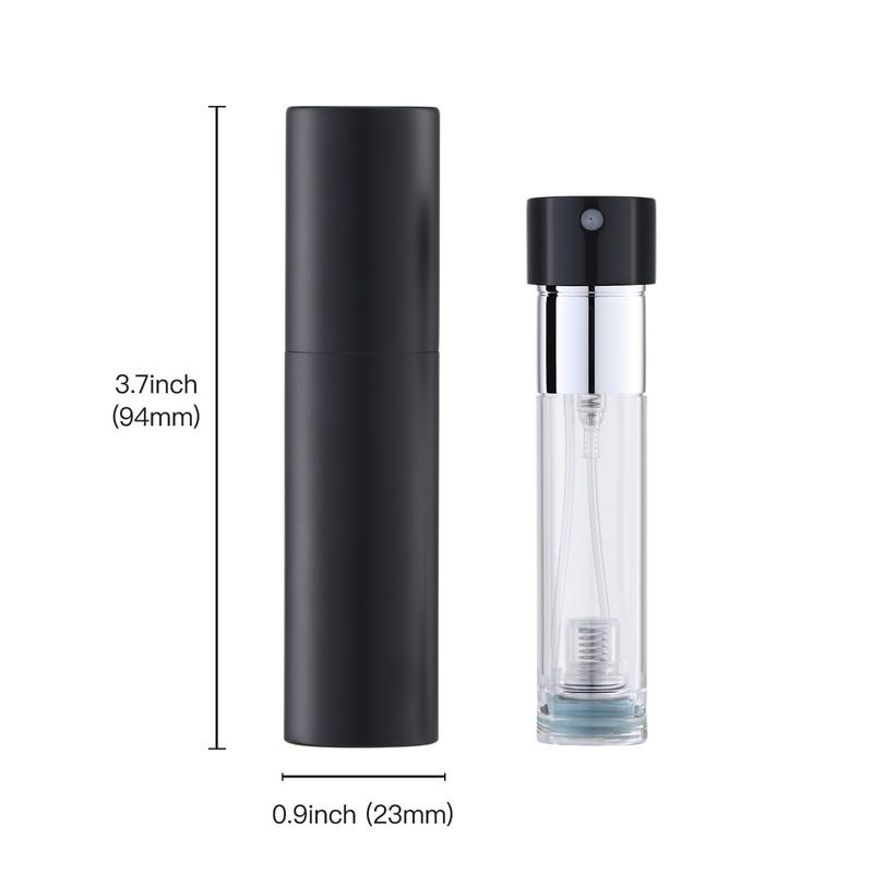 5ML Refillable Perfume Atomizer Bottle for Travel, Portable Cologne Atomizer, Pocket Perfume Spray (Matte Black)