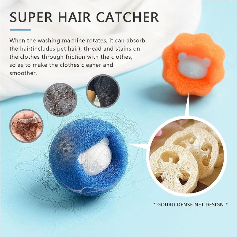 Laundry Hair Catcher, Reusable Lint Removal Catcher, Washing Machine Hair Catcher, Laundry Cleaning Ball, Washing Balls Dryer Balls for Clothing