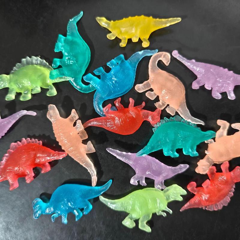 Random Color Luminous Dinosaur Decoration, 25pcs set Mini Dinosaur Ornament for Micro Landscape Decor, Party Gift, Birthday Cake Decoration