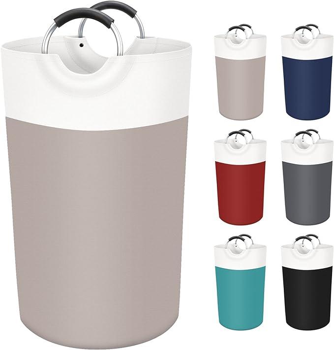 XL 90L Laundry Basket, Laundry Hamper, Collapsible Laundry Baskets Waterproof with Foam Protected Aluminum Handles for Everyday Home Use 90L