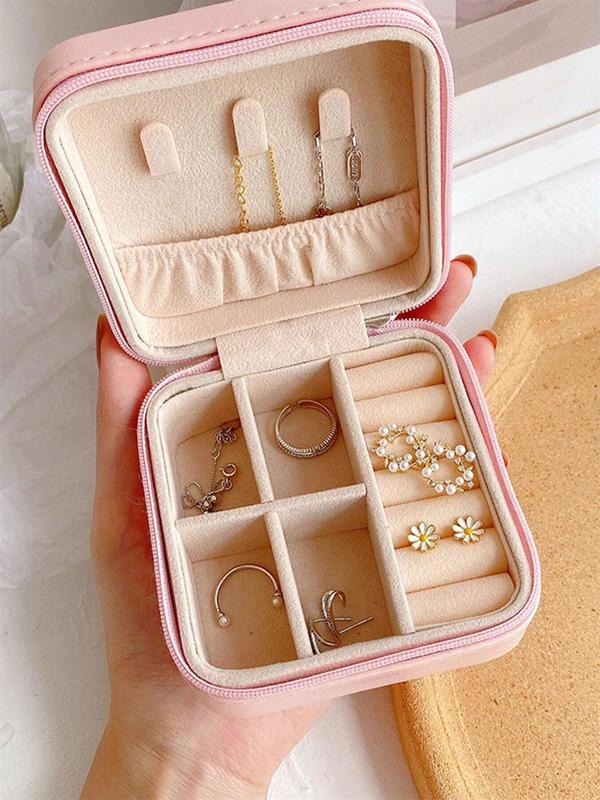 Letter Pattern Jewelry Storage Box, Large Capacity Jewelry Organizer, Multifunctional Jewelry Display Box for Women & Girls