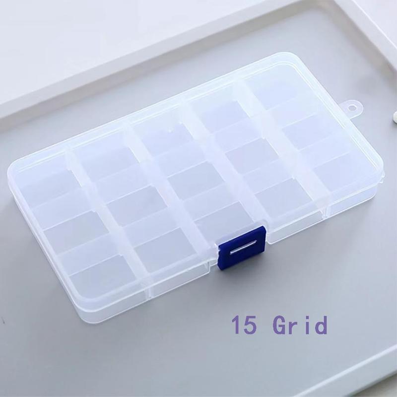 Clear Storage Box with Adjustable Dividers, 1 Count Jewelry Storage Box for Beads Earrings Necklaces Rings, Plastic Portable Organizer for Home Office