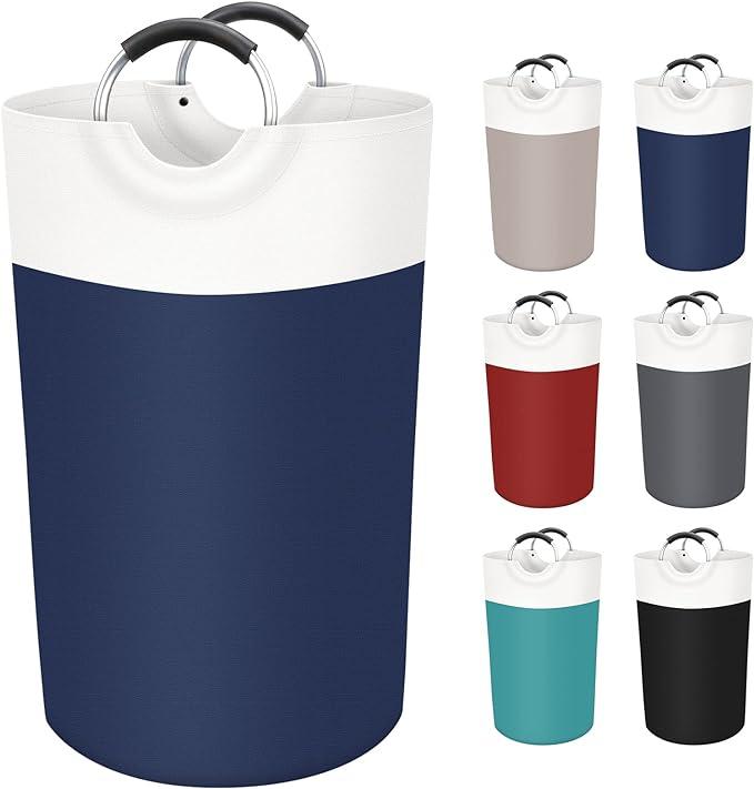 XL 90L Laundry Basket, Laundry Hamper, Collapsible Laundry Baskets Waterproof with Foam Protected Aluminum Handles for Everyday Home Use 90L