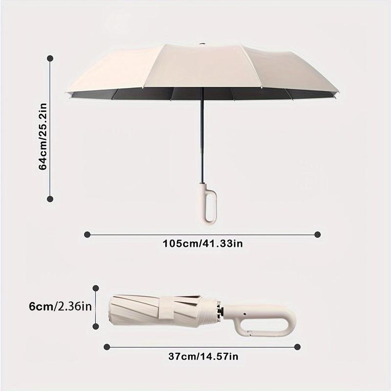 Automatic Umbrella, Creative Ring Buckle Windproof Reinforced Umbrella, Folding Umbrella with Windproof Buckle and Compact Design for Outdoor Travel