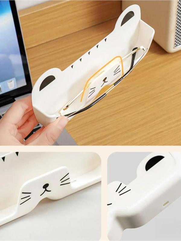 Cute Cat Design Glasses Storage, Wall Mounted Punch Free Glasses Holder, Hang on The Wall Glasses Storage Rack, Eyewear Accessories for Home Office