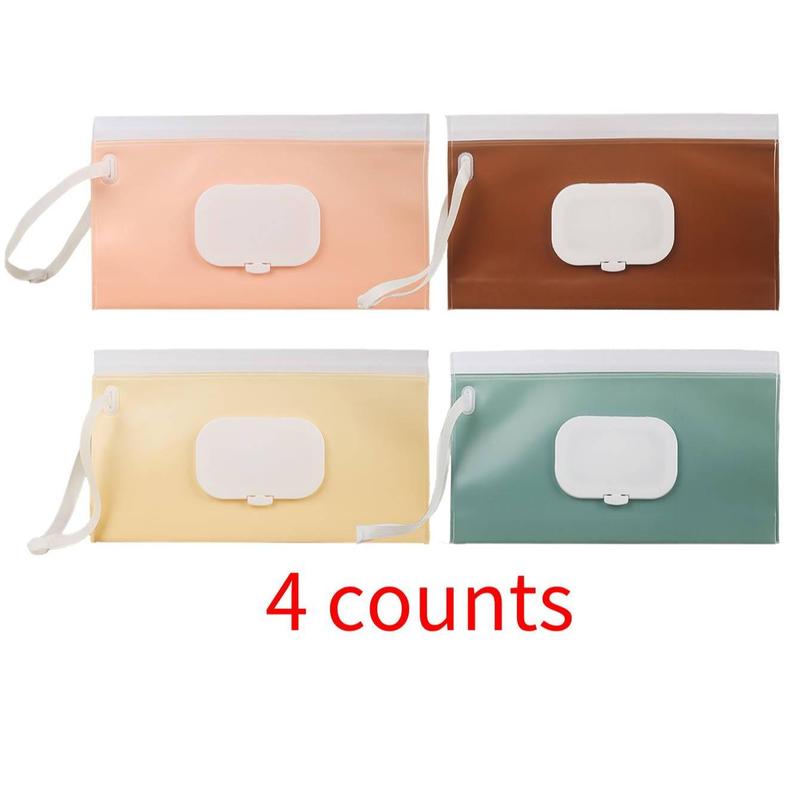 Portable Wet Tissue Storage Bag, 4 Counts Reusable Hanging Wet Tissue Bag, Storage Bag for Home Living Room Bedroom Car