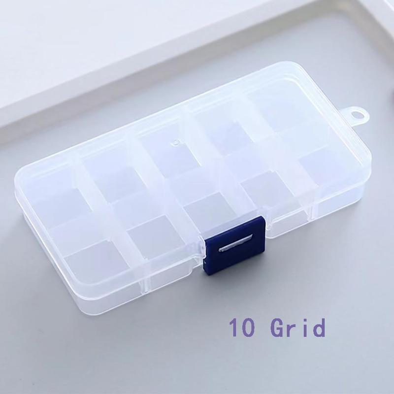 Clear Storage Box with Adjustable Dividers, 1 Count Jewelry Storage Box for Beads Earrings Necklaces Rings, Plastic Portable Organizer for Home Office