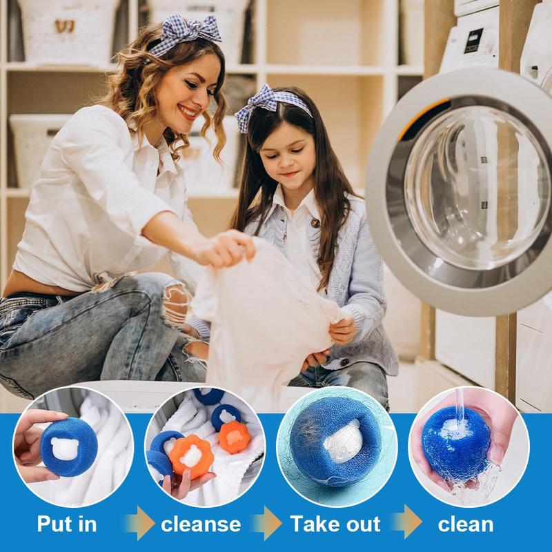 Laundry Hair Catcher, Reusable Lint Removal Catcher, Washing Machine Hair Catcher, Laundry Cleaning Ball, Washing Balls Dryer Balls for Clothing