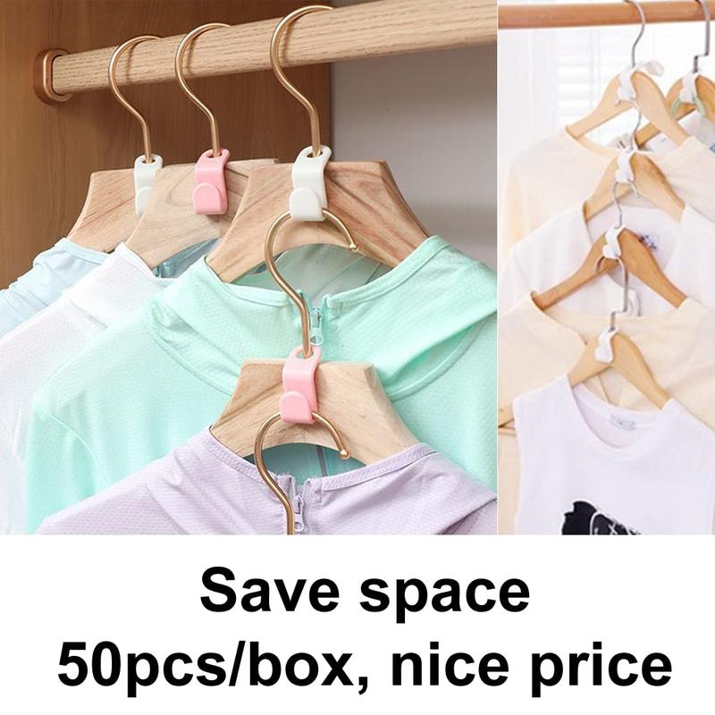 50PCS(or100) Hanger Hooks for Plastic Hanger Clips for Clothes Space Saving Hangers for Clothes Closet Hangers Space Saver Hangers