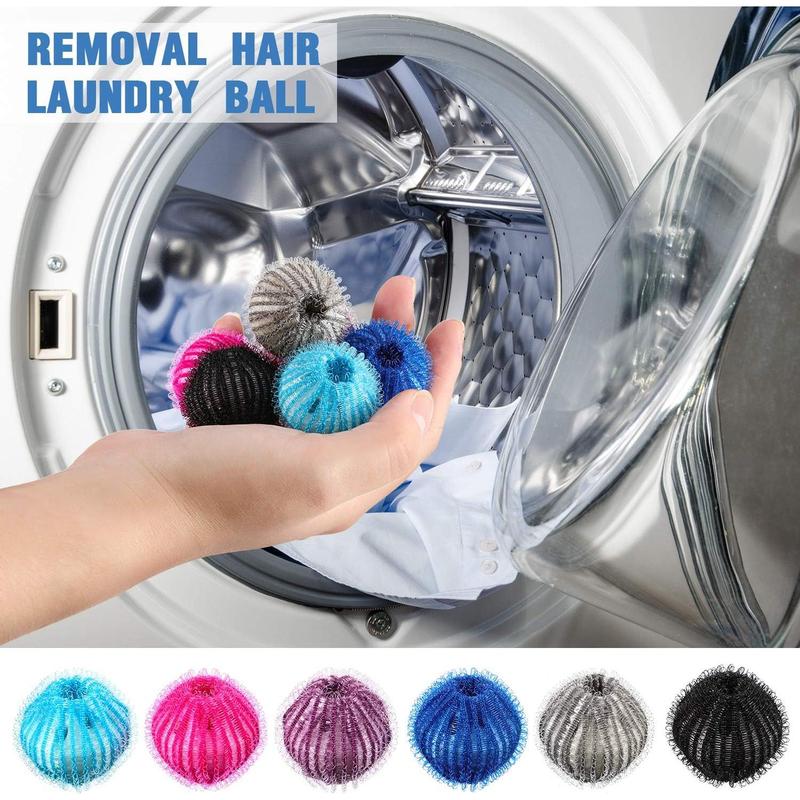 30 Pieces Pet Hair Remover for Laundry Dryer Balls Reusable Washing Machine Hair Catcher Pet Dog Cat Hair Catcher Lint Remover (Light Blue,Blue,Grey,Black,Purple,Rose Red)