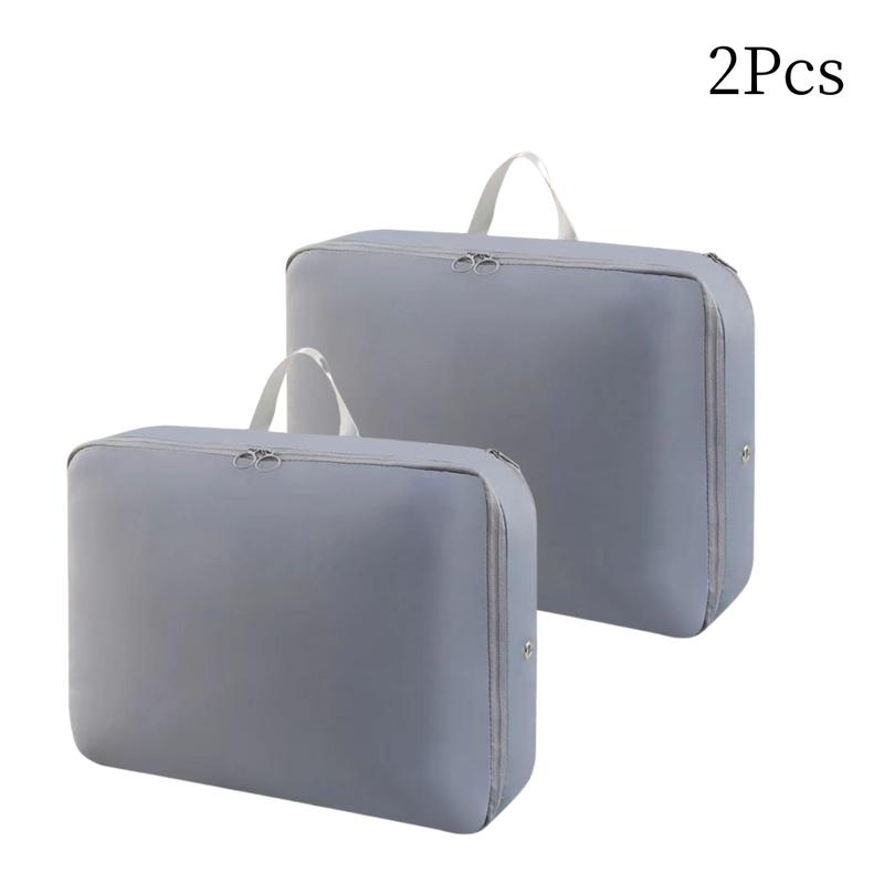 2PCS Large Capacity Organizer Bag For Clothes Blankets Bedding, New Portable Space Saver Packing Bags Clothes Storage Bags, Ultra Space Saving Self Compression Organizer, （15.75inch*11.8inch）