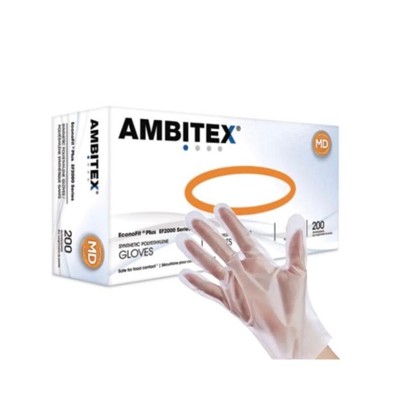 500pcs Ambitex Disposable Household Clear Poly TPE Gloves 500pcs per box Size M L XL Hand