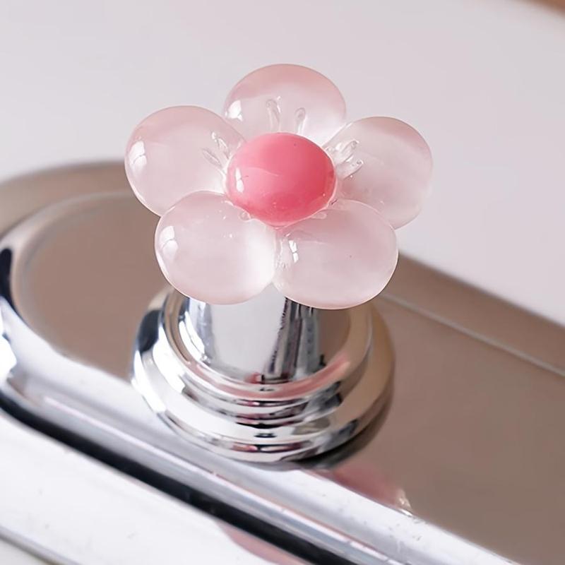 Flower Design Toilet Flush Knob, Easy To Press Fashionable Bathroom Accessories, Elegant Touch Long Spike Design Toilet Flush Button