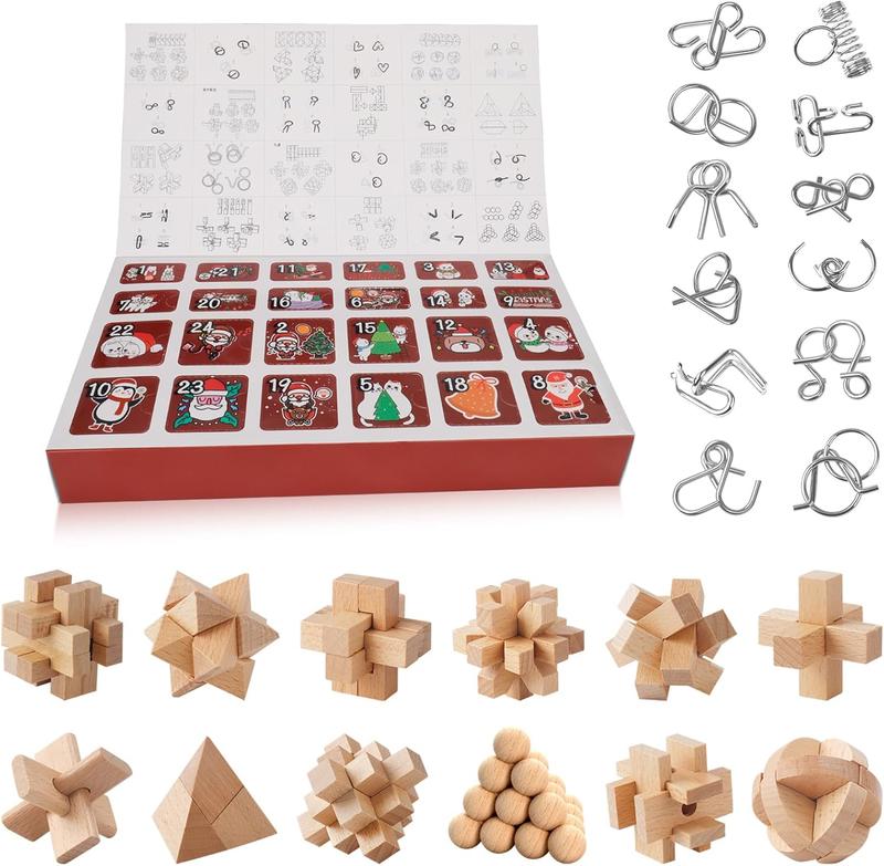 Christmas Countdown Advent Calendar 2024 with 24 Brain Teaser for Xmas Countdown