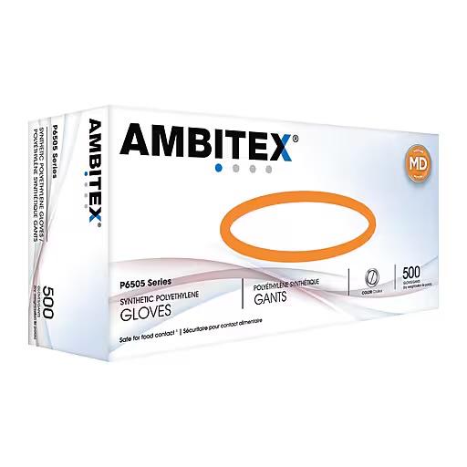 500pcs Ambitex Disposable Household Clear Poly TPE Gloves 500pcs per box Size M L XL Hand