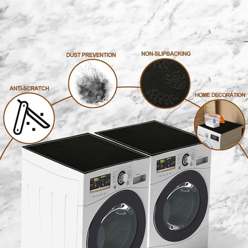 2 PCS Washer and Dryer Top Mat Cover, Non-slip Washer and Dryer Covers for Top Protector, Dust-Proof Washing Machine Cover Washer Dryer Top Covers for Laundry Kitchen Home(27