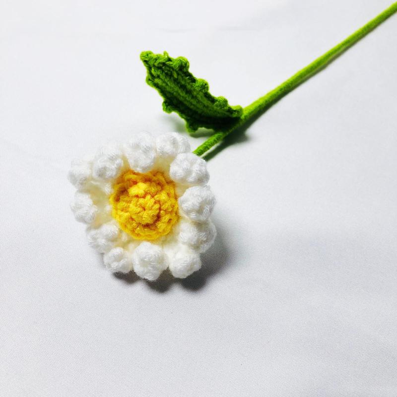 Crochet Daisy Flower, 1 5 10pcs Handmade Knitting Flower, Artificial Flower for Home Decor, Party Decoration, Gift for Friend & Family