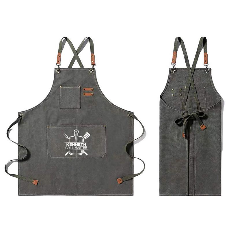 Personalized Name Grill Master Apron For Man, Gift For Him, Dad Gift, Gift For Husband, Friend Gift, Anniversary Gifts, Birthday Gifts, Custom Grill Apron, BBQ Apron, Chef Apron, Kitchen Apron, Adjustable Canvas Apron, Kitchen Accessory, Apron With Pocket