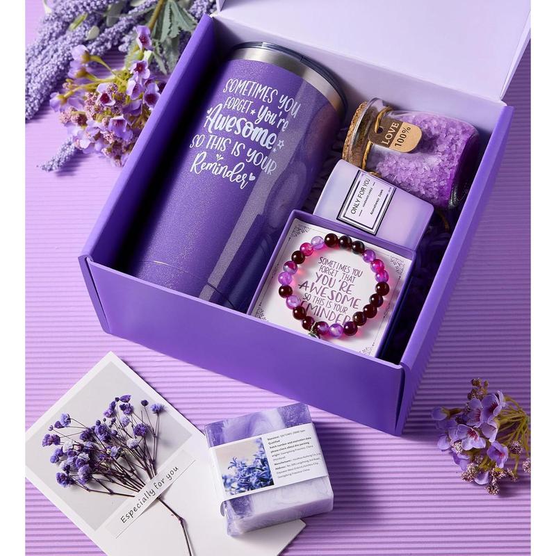 Gifts for Women Mom Best Friend, Unique Birthday Valentines Mothers Day Christmas Gifts for Women, Lavender Spa Gift Basket Set for Her, Self Care Get Well Retirement Appreciation Gifts