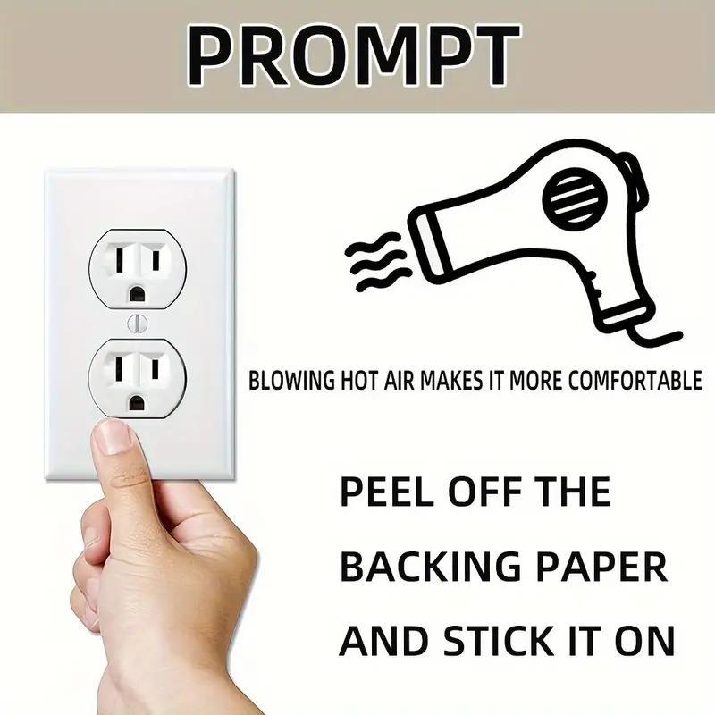 Fake Power Outlet Stickers, 10pcs set Self-adhesive Funny Power Outlet Decals, Wall Prank Stickers for Office, Home, Party