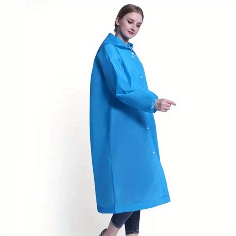 Solid Color Outdoor Waterproof Raincoat for Adults, Portable Reusable Rain Cape for Men & Women Outdoor Activities